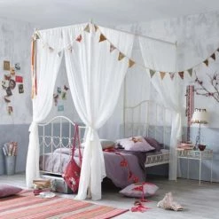 Maisons Du Monde Lits Enfant Lit à Baldaquin 90x190 En Métal Ivoire -Lits enfant Soldes lit a baldaquin 90x190 en metal ivoire 1000 15 8 110872 2