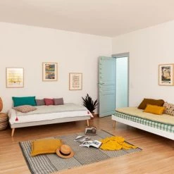 ID Kids Lits Enfant Lit Avec Pieds 120x190 Cm Bois Massif Blanc -Lits enfant Soldes lit avec pieds 120x190 cm bois massif blanc 2