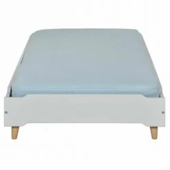 ID Kids Lits Enfant Lit Avec Pieds 90x190 Cm Bois Massif Gris -Lits enfant Soldes lit avec pieds 90x190 cm bois massif gris 5