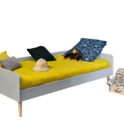 ID Kids Lits Enfant Lit Avec Pieds 90x190 Cm Bois Massif -Lits enfant Soldes lit avec pieds 90x190 cm bois massif gris clair
