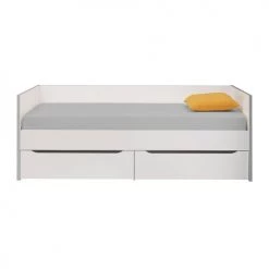 Gami Lits Enfant Lit Banquette 2 Tiroirs 90x200 Blanc Gris -Lits enfant Soldes lit banquette 2 tiroirs 90x200 blanc gris 2