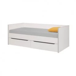 Gami Lits Enfant Lit Banquette 2 Tiroirs 90x200 Blanc Gris -Lits enfant Soldes lit banquette 2 tiroirs 90x200 blanc gris 3