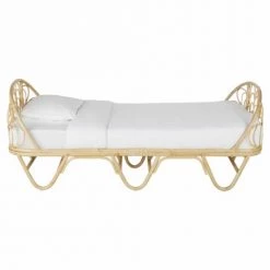 Maisons Du Monde Lits Enfant Lit Banquette 90x190 En Rotin Beige