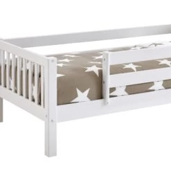 Nordic Factory Lits Enfant Lit Banquette 90x200 Avec Barrière De Lit Blanc -Lits enfant Soldes lit banquette 90x200 avec barriere de lit blanc 2