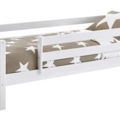 Nordic Factory Lits Enfant Lit Banquette 90x200 Avec Barrière De Lit Blanc