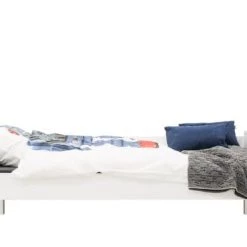 Bopita Lits Enfant Lit Banquette 90x200 Blanc En MDF Et Hêtre -Lits enfant Soldes lit banquette 90x200 blanc en mdf et hetre 3