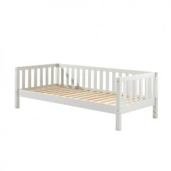 Vipack Lits Enfant Lit Banquette 90x200 Sommier Inclus Blanc