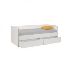 Lits Enfant Lit Banquette Blanc/gris 90x200 Terre De Nuit -Lits enfant Soldes lit banquette blanc gris 90x200 terre de nuit 2