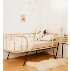 Saudara Collections Lits Enfant Lit Banquette En Rotin Et Métal -Lits enfant Soldes lit banquette en rotin et metal 4