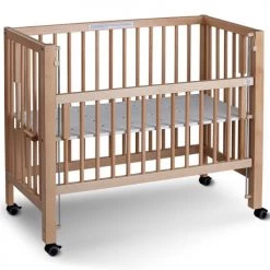 Tissi Lits Enfant Lit Bébé à Barreaux Cododo En Hêtre Massif Naturel 40x90 Cm -Lits enfant Soldes lit bebe a barreaux cododo en hetre massif naturel 40x90 cm 2
