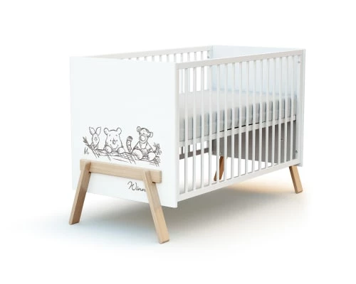 AT4 Lits Enfant Lit Bébé Blanc Et Hêtre 2 AT4 Lits Enfant Lit Bébé Blanc Et Hêtre – Image 2