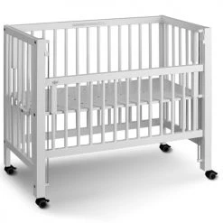 Tissi Lits Enfant Lit Berceau Co-dodo à Barrières Coulissantes, Blanc 95 X 81 X 45 Cm -Lits enfant Soldes lit berceau co dodo a barrieres coulissantes blanc 95 x 81 x 45 cm 2