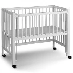 Tissi Lits Enfant Lit Berceau Co-dodo à Barrières Coulissantes, Blanc 95 X 81 X 45 Cm