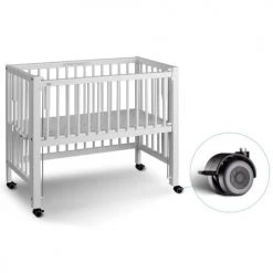 Tissi Lits Enfant Lit Berceau Co-dodo à Barrières Coulissantes, Blanc 95 X 81 X 45 Cm -Lits enfant Soldes lit berceau co dodo a barrieres coulissantes blanc 95 x 81 x 45 cm 3