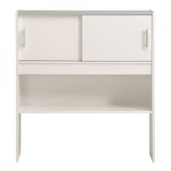 Calicosy Lits Enfant Lit Blanc Avec Rangements 2 Portes Coulissantes - 90x200 -Lits enfant Soldes lit blanc avec rangements 2 portes coulissantes 90x200 3