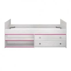 Calicosy Lits Enfant Lit Blanc Avec Tiroirs De Rangement Et Niches - 90x200 -Lits enfant Soldes lit blanc avec tiroirs de rangement et niches 90x200 3