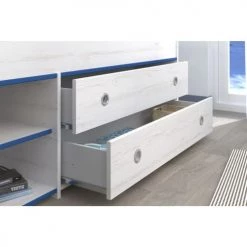 Calicosy Lits Enfant Lit Blanc Avec Tiroirs De Rangement Et Niches - 90x200 -Lits enfant Soldes lit blanc avec tiroirs de rangement et niches 90x200 5