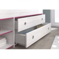 Calicosy Lits Enfant Lit Blanc Avec Tiroirs De Rangement Et Niches - 90x200 -Lits enfant Soldes lit blanc avec tiroirs de rangement et niches 90x200 6