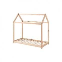 Vipack Lits Enfant Lit Cabane 70x140 Sommier Inclus Naturel