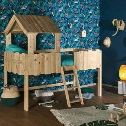 ID Kids Lits Enfant Lit Cabane 90x190 Cm Bois Massif -Lits enfant Soldes lit cabane 90x190 cm bois massif 2