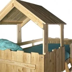 ID Kids Lits Enfant Lit Cabane 90x190 Cm Bois Massif -Lits enfant Soldes lit cabane 90x190 cm bois massif 4