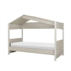 ID Kids Lits Enfant Lit Cabane 90x200 Cm Effet Bois Naturel Blanchi -Lits enfant Soldes lit cabane 90x200 cm effet bois naturel blanchi 3