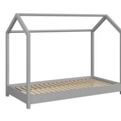 Nateo Concept Lits Enfant Lit Cabane 90x200 En Pin Massif Gris