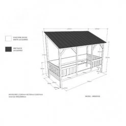 Vipack Lits Enfant Lit Cabane 90x200 Sommier Inclus Blanc Noir -Lits enfant Soldes lit cabane 90x200 sommier inclus blanc noir 3