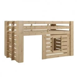 Vipack Lits Enfant Lit Cabane 90x200 Sommier Inclus Naturel -Lits enfant Soldes lit cabane 90x200 sommier inclus naturel 2