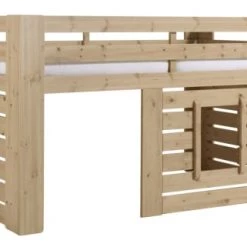 Vipack Lits Enfant Lit Cabane 90x200 Sommier Inclus Naturel -Lits enfant Soldes lit cabane 90x200 sommier inclus naturel 4
