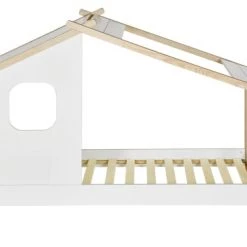 Nateo Concept Lits Enfant Lit Cabane Avec Fenêtre 90 X 200 Blanc Et Pin