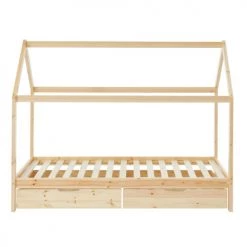 Baita Lits Enfant Lit Cabane Avec Tiroirs Bois Massif De Pin Naturel Matelas 90x190