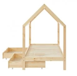 Baita Lits Enfant Lit Cabane Avec Tiroirs Bois Massif De Pin Naturel Matelas 90x190 -Lits enfant Soldes lit cabane avec tiroirs bois massif de pin naturel matelas 90x190 6