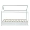 Baita Lits Enfant Lit Cabane Avec Tiroirs Pin Blanc 90x190 Sommier Inclus