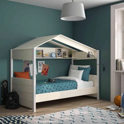 Terre De Nuit Lits Enfant Lit Cabane En Bois Imitation Châtaignier 90x200 3 Terre De Nuit Lits Enfant Lit Cabane En Bois Imitation Châtaignier 90x200 – Image 3