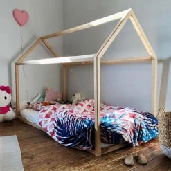 La Fabrique Des Potirons Lits Enfant Lit Cabane Enfant 90x190 En Hêtre Massif -Lits enfant Soldes lit cabane enfant 90x190 en hetre massif 2