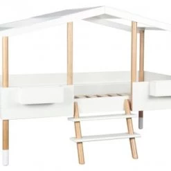 Nordic Factory Lits Enfant Lit Cabane évolutif 90x190 Ou 90x200 Blanc