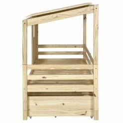 ID Kids Lits Enfant Lit Cabane Gigogne 90x200 Cm Bois Massif Bois -Lits enfant Soldes lit cabane gigogne 90x200 cm bois massif bois 4