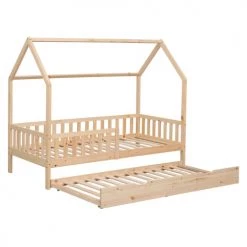 Happy Garden Lits Enfant Lit Cabane Gigogne Pour Enfant 190x90cm En Bois -Lits enfant Soldes lit cabane gigogne pour enfant 190x90cm en bois 2