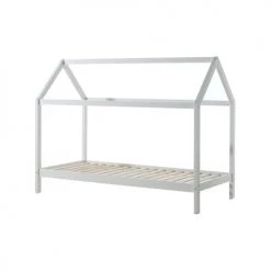 Vipack Lits Enfant Lit Cabane Lp 90x200 Sommier Inclus Blanc