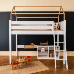Wookids Lits Enfant Lit Cabane Mezzanine 206x98cm H214cm -Lits enfant Soldes lit cabane mezzanine 206x98cm h214cm 2