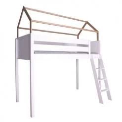 Wookids Lits Enfant Lit Cabane Mezzanine 206x98cm H214cm -Lits enfant Soldes lit cabane mezzanine 206x98cm h214cm 3