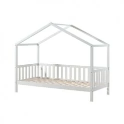 Vipack Lits Enfant Lit Cabane Mh 90x200 Sommier Inclus Blanc