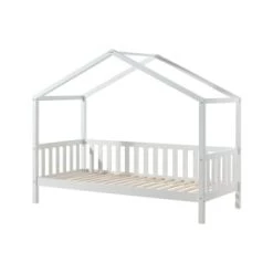 Vipack Lits Enfant Lit Cabane Mh 90x200 Sommier Inclus Blanc -Lits enfant Soldes lit cabane mh 90x200 sommier inclus blanc 4