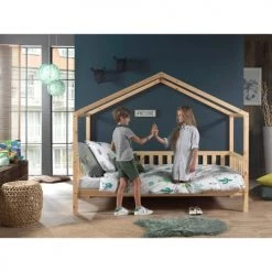 Vipack Lits Enfant Lit Cabane Mh 90x200 Sommier Inclus Naturel -Lits enfant Soldes lit cabane mh 90x200 sommier inclus naturel 2