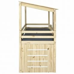 ID Kids Lits Enfant Lit Cabane Mi-hauteur 90x200 Cm Bois Massif Bois -Lits enfant Soldes lit cabane mi hauteur 90x200 cm bois massif bois 4
