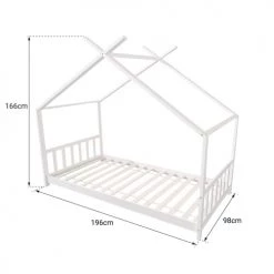 Happy Garden Lits Enfant Lit Cabane Pour Enfant 190x90cm Blanc -Lits enfant Soldes lit cabane pour enfant 190x90cm blanc 4