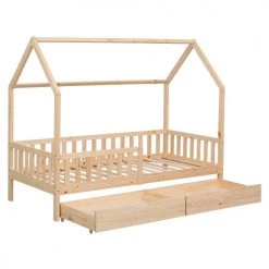 Happy Garden Lits Enfant Lit Cabane Pour Enfant Avec Tiroirs 190x90cm Bois -Lits enfant Soldes lit cabane pour enfant avec tiroirs 190x90cm bois 2