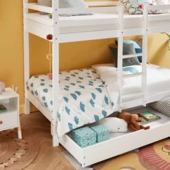 Baita Lits Enfant Lit Cabane Superposé Pin Blanc 90x190 Sommier Inclus -Lits enfant Soldes lit cabane superpose pin blanc 90x190 sommier inclus 4