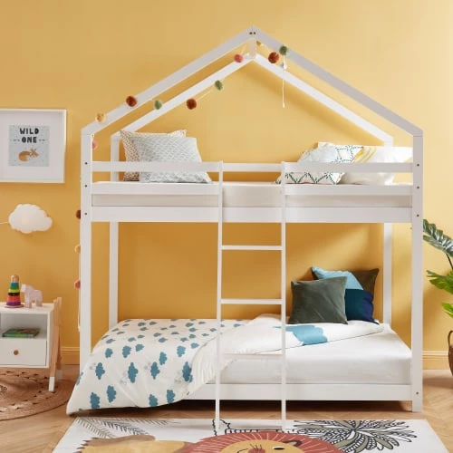 Baita Lits Enfant Lit Cabane Superposé Pin Blanc 90x190 Sommier Inclus 2 Baita Lits Enfant Lit Cabane Superposé Pin Blanc 90x190 Sommier Inclus – Image 2